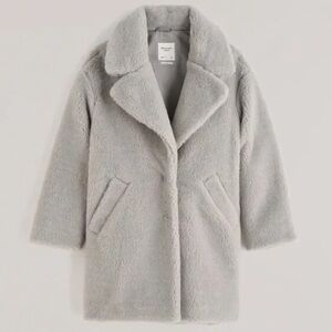 Abercrombie & Fitch Gray Teddy Coat XS